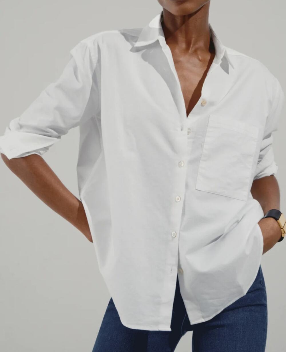 AYR The Deep End Button Down Shirt White XL Cotton
